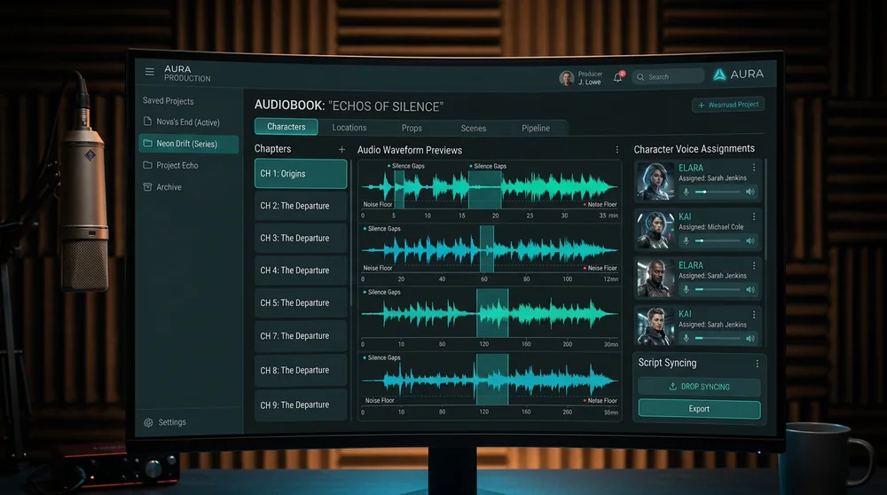 Audiobook Forge dashboard — Voice-rendered audiobook production.